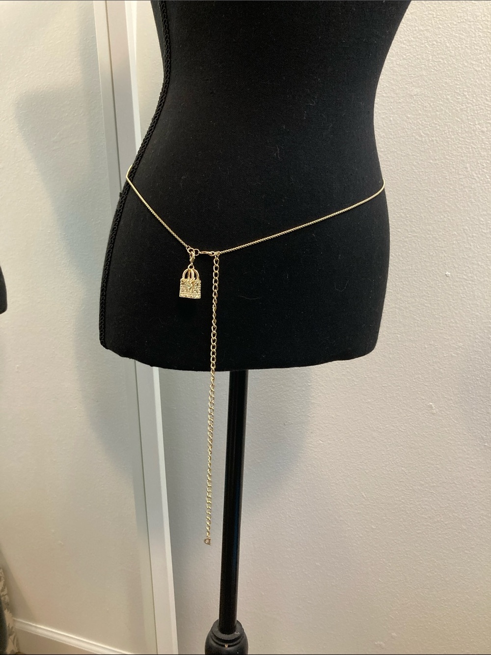 Dior Gold Chain Waist Belt with Padlock Charm - Picture 2 of 5
